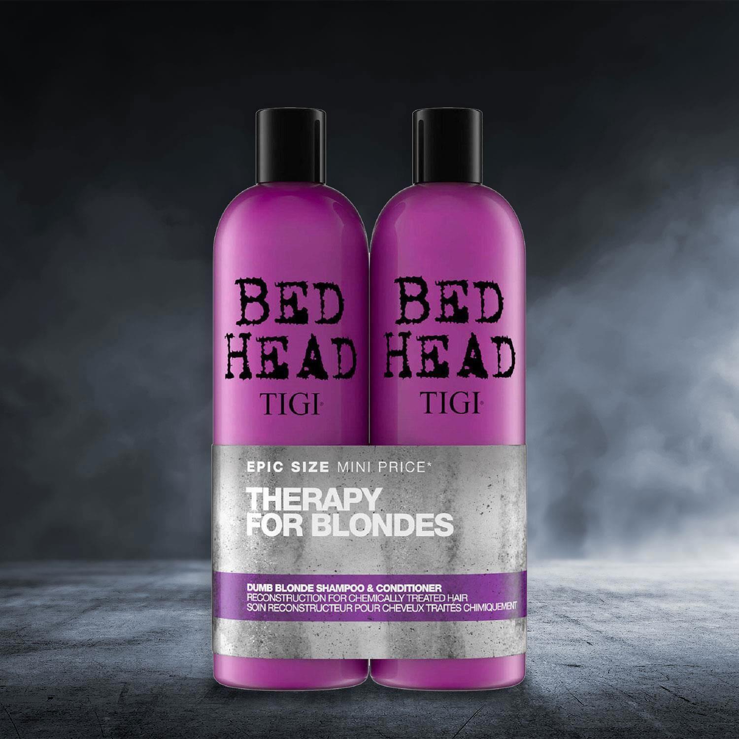 Bed Head by TIGI Shampoo & Conditioner Dumb Blonde Duo for Damaged Hair, 750ml
