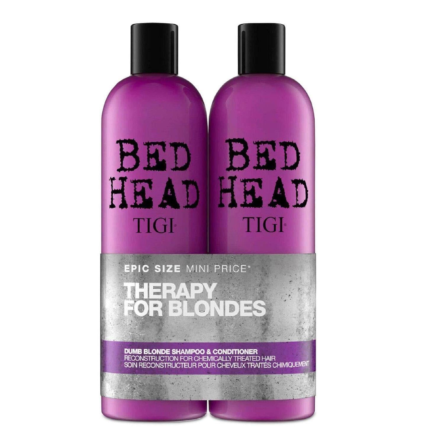 Bed Head by TIGI Shampoo & Conditioner Dumb Blonde Duo for Damaged Hair, 750ml
