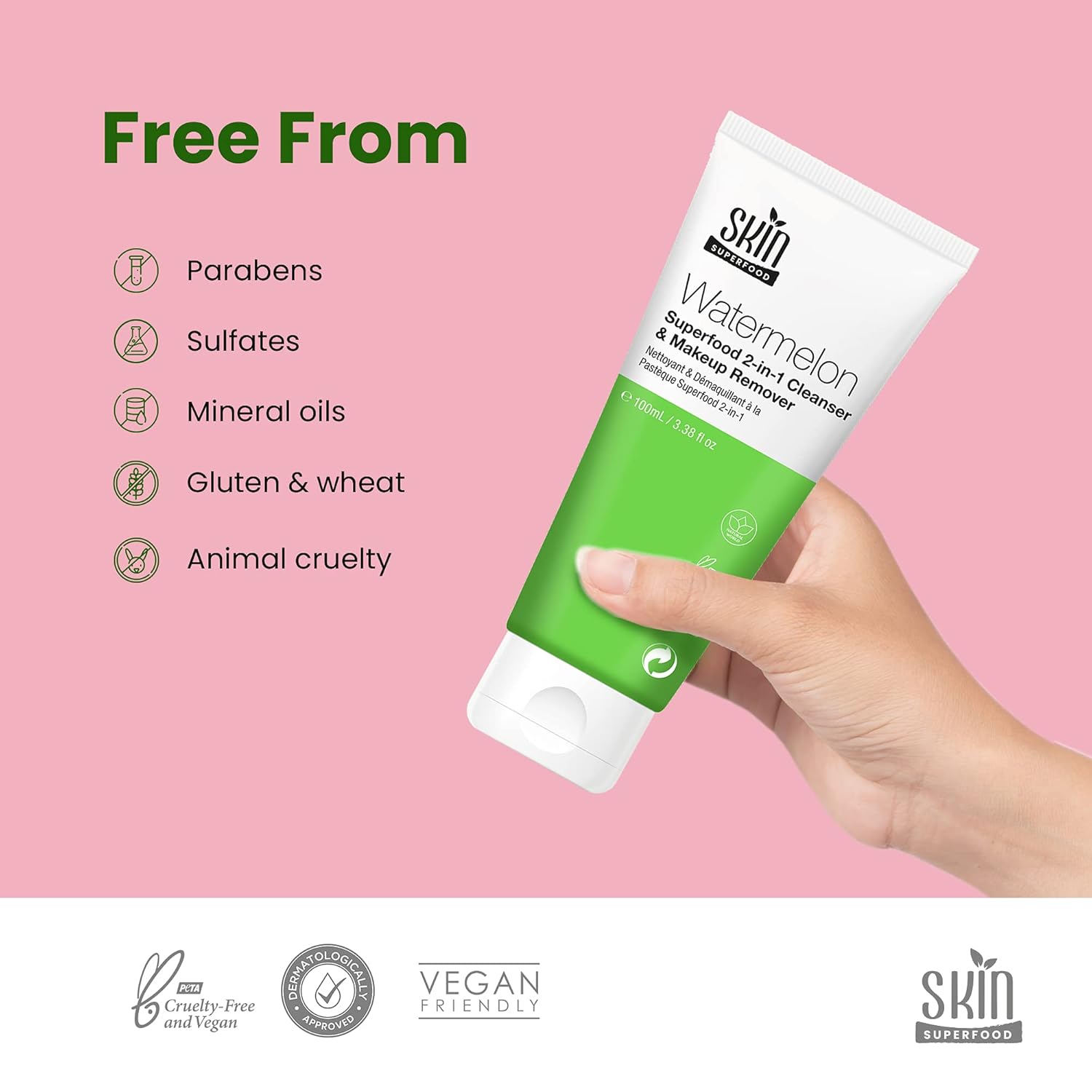 Skin Superfood Watermelon Superfood 2 In 1 Cleanser And Makeup Remover 100ml-2