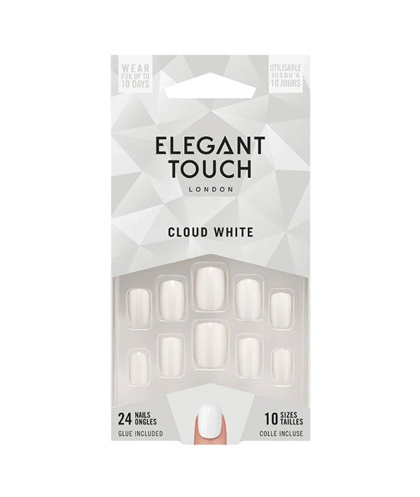 Elegant Touch Cloud White Nail With Glue 24 Nails